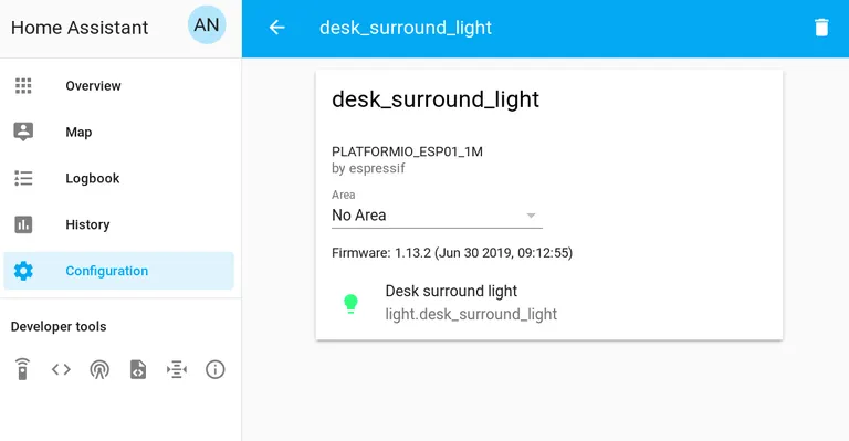 ESPHome device configuration in Home Assistant